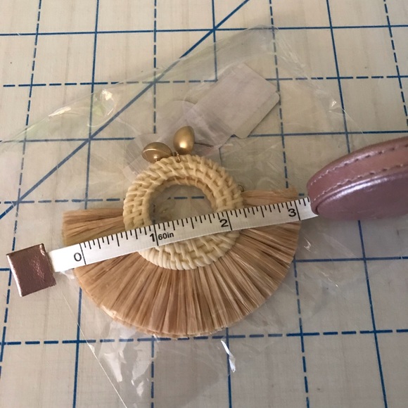 Boho Straw Woven Statement Earrings - Picture 4 of 5